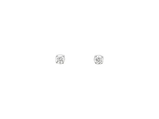 18K White Gold Stud Earrings with Natural Round Diamonds